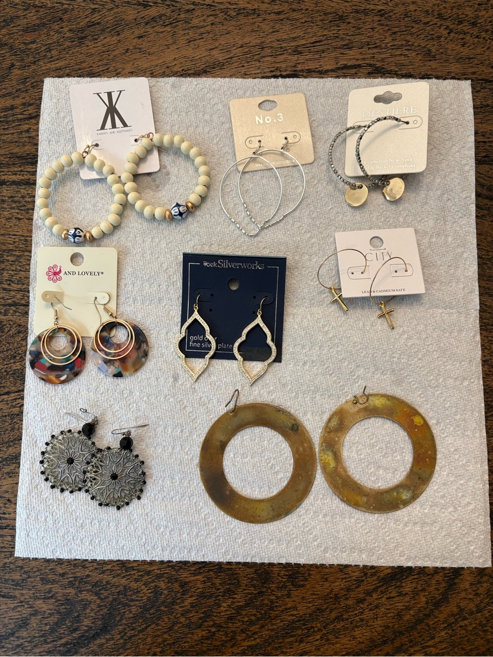 Assorted Women’s Earrings in Neutral, Silver and Gold Tones
